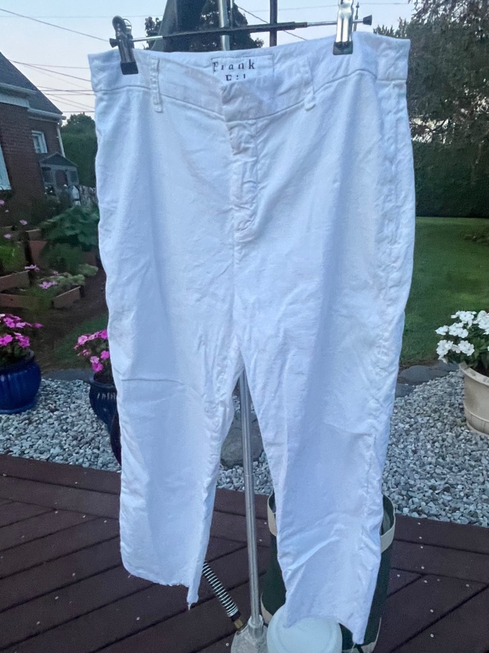 Frank & Eileen White Linen Pants, 12